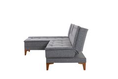 Kelly Hoekbank Links In Linnen Stof, Donkergrijze