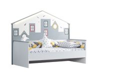 City Montessori Bedframe met Onderbed, 90x190 cm, Grijs