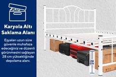 Bella Metalen Bedframe, 140x190 cm, Wit
