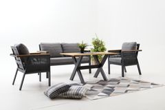 Capella Dubbele Tuinloungeset, Antraciet