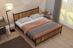 Star Bedframe, 150x200 cm, Walnoot