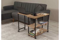 Uberto Rolling Side Table, Walnut