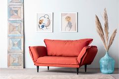 Futon Vino 2-Zitsbank, Steenrood