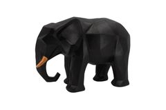 Kubusvormig Olifant Decoratief Object, Zwart