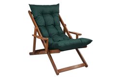 Bysay Opklapbare Houten Ligbeddenset met Armleuningen, 3-Delige, Groen en Walnoot