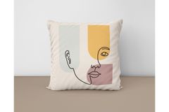 Draw Girl Face Kussensloopset, 4-delig