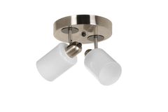 Nomi Winnie Glazen Hanglamp met 2 Lampjes, Chroom en Witte Hanger