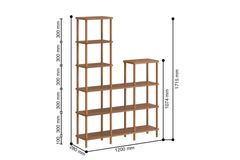 Maya Kai Bookcase, 171 cm, Oak