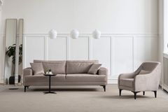 Astana 3-Zitsbank met slaapfunctie, Beige