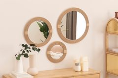 Wood Jute Spiegelset, 3 St