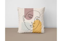 Draw Girl Face Kussensloopset, 4-delig