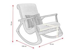 Asien Schommelstoel, Asgrauw, Geel en Natuurlijke Kleur