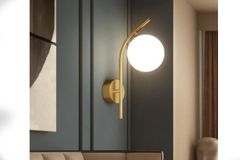 Tiana Modernee Wandlamp, Mat Goud