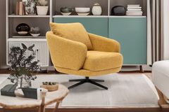 Natur Fauteuil, Mosterd (Kleurkeuze Stof In Showroom)