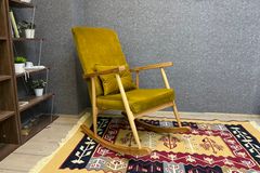 Asedia Trend Schommelstoel, Mosterd & Natuurlijke Kleur