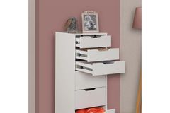 Flow Hoge Ladekast met 7 Lades, Hoogglans Wit