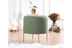 Copper Ronde Poef, Groen
