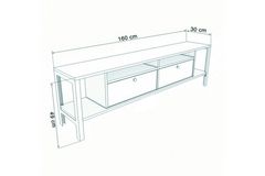 Alaluna TV-Meubel met Metalen Poten, 160 cm, Pijnboom