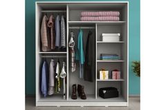 Sline Kledingkast met Schuifdeuren, Wit