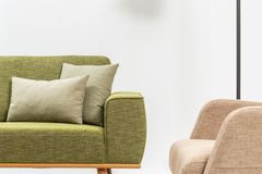 Merina 3-ZitsbankIn Linnen Stof Stof, Groene en Gele