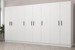 Medway Kledingkast met 8 Deuren en 2 Lades, Wit