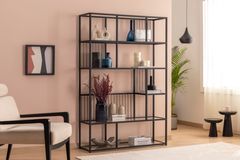 Lola Metalen Boekenkast, Zwart, 120 Cm