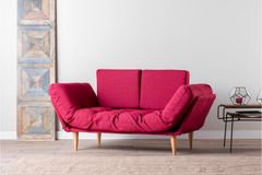 Futon Nina 2-Zitsbank, Bordeauxrood