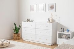 Henry Wide Chest of Drawers, White