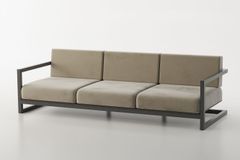 Zenio Three Seater Outdoor Sofa, Brown