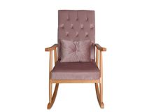 Asedia Trend Schommelstoel Gestoffeerd, Roze & Natuurlijke Kleur