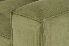 Frid Ruffelfluwelen 3-Zitsbank, Oliegroen