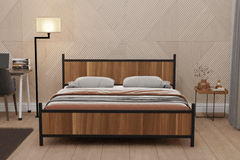 Star Bedframe, 150x200 cm, Walnoot