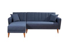 Aqua Corner Sofa Bed Left Chaise, Navy Blue