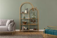 Lola Dubbele metalen Boekenrek, Messing