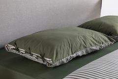 Luna Cosy Dubbelzijdige Beddengoedset, 3 Stuks, 200x220 cm, Kaki