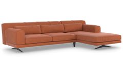 Jivago Corner Sofa Right Chaise, Rust Orange