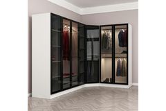 Medway Tideway Kledingkast met 7 Deuren, Wit en Zwart