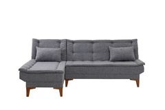 Kelly Hoekbank Links In Linnen Stof, Donkergrijze