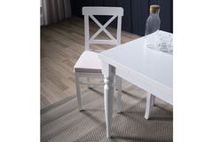 White Eettafelset, 110x70 cm, Creme