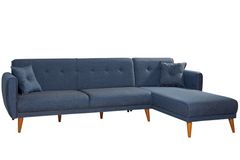 Aria Corner Sofa Bed, Navy Blue