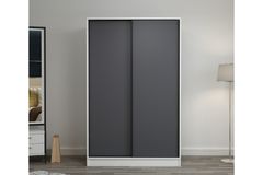 Medway Tideway Kledingkast met Schuifdeuren, 210 cm, Wit en Antraciet
