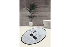 Chilai Cats Round Rug, 60 x 90 cm, Grey