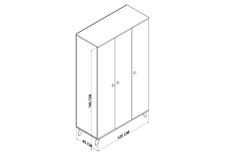 Iller Kledingkast met 3 Deuren en Rekken