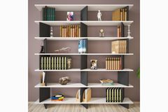 Inverno Azure Bookcase, 191 cm, White & Anthracite
