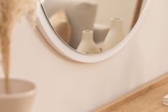 Wood Ronde Wandspiegel 90 cm, Wit