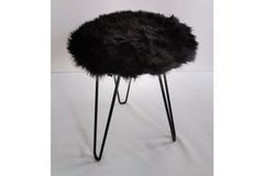 Impala Pluche Poef, Zwart