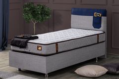 Happy Boxspringbedset, 90x200 cm, Blauw