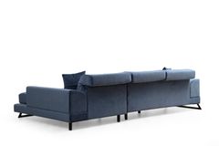Frido Hoekbank Rechts, Blauw, Stof kan veranderd worden