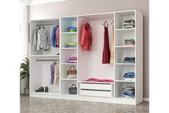 Medway Country Kledingkast met 6 Deuren en 2 Lades, Wit