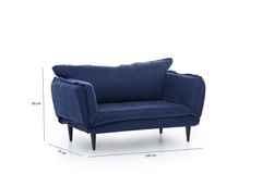Futon Vino 2-Zitsbank, Donkerblauw
